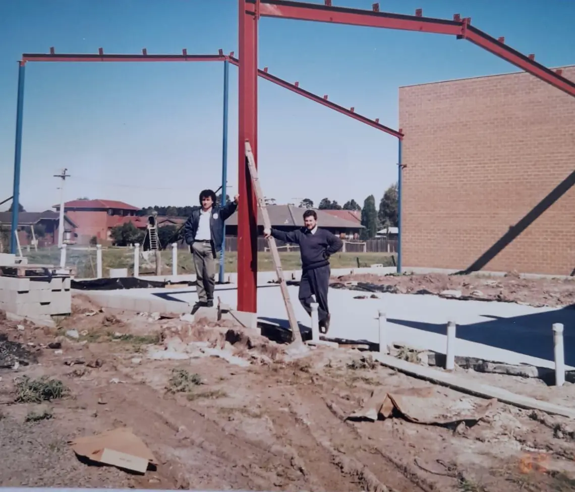 Greg and team at the construction site of the new facility