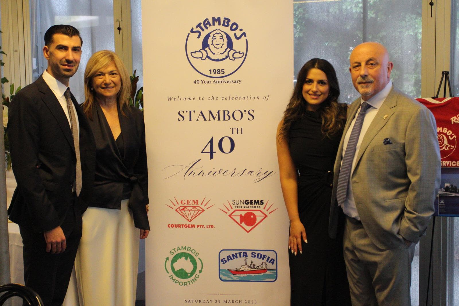 The Stamboulidis family celebrating 40th anniversary, March 2025